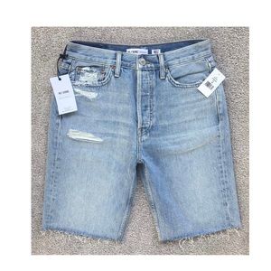 NWT $225 RE/DONE Originals High Rise 80’s Long Short In Worn Again Wash Size 28